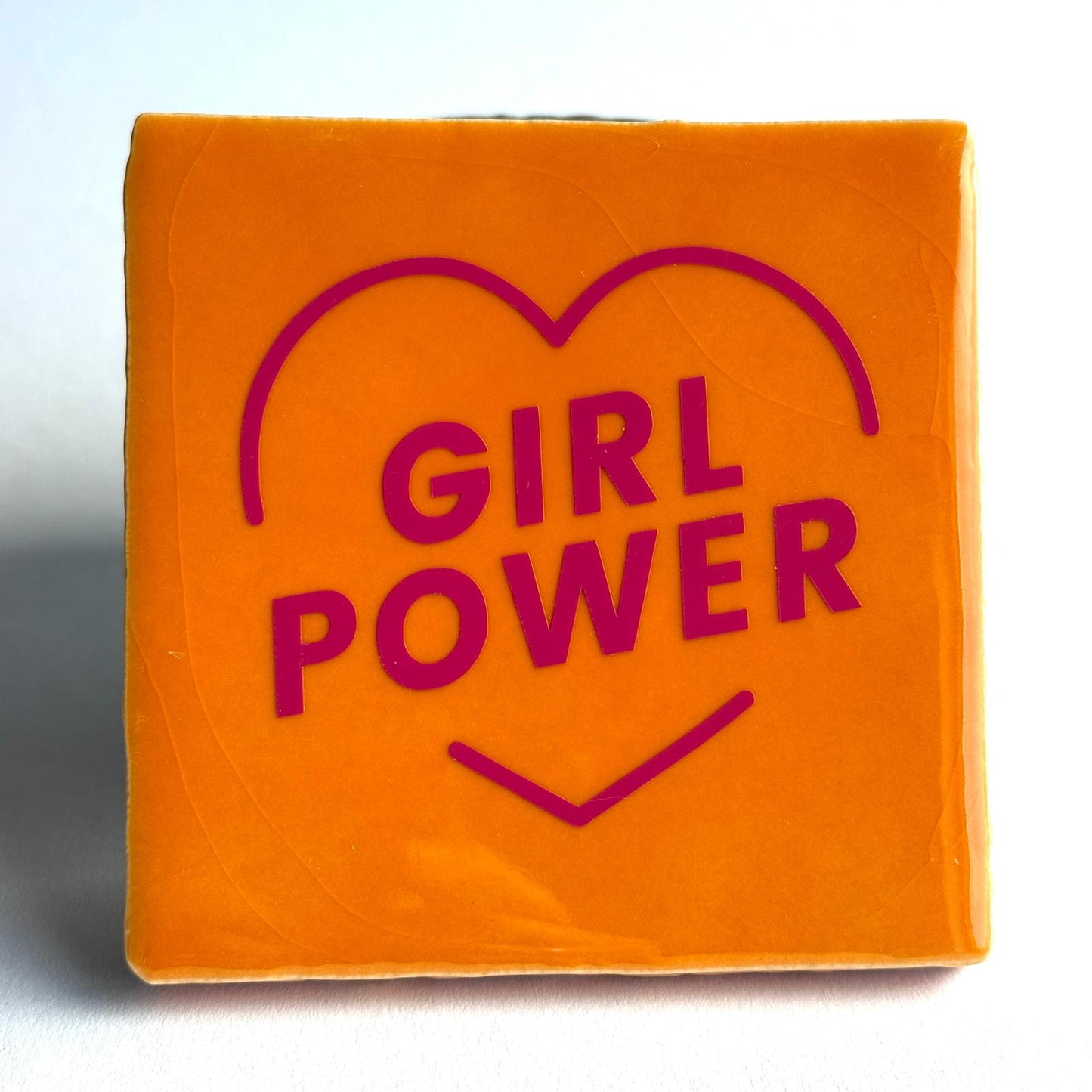 BONT Tegeltje 'Girl Power' | Oranje & Fuchsia | 10x10 cm