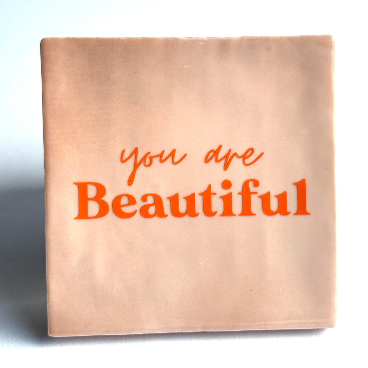 BONT Tegeltje 'You are Beautiful' | Roze & Oranje